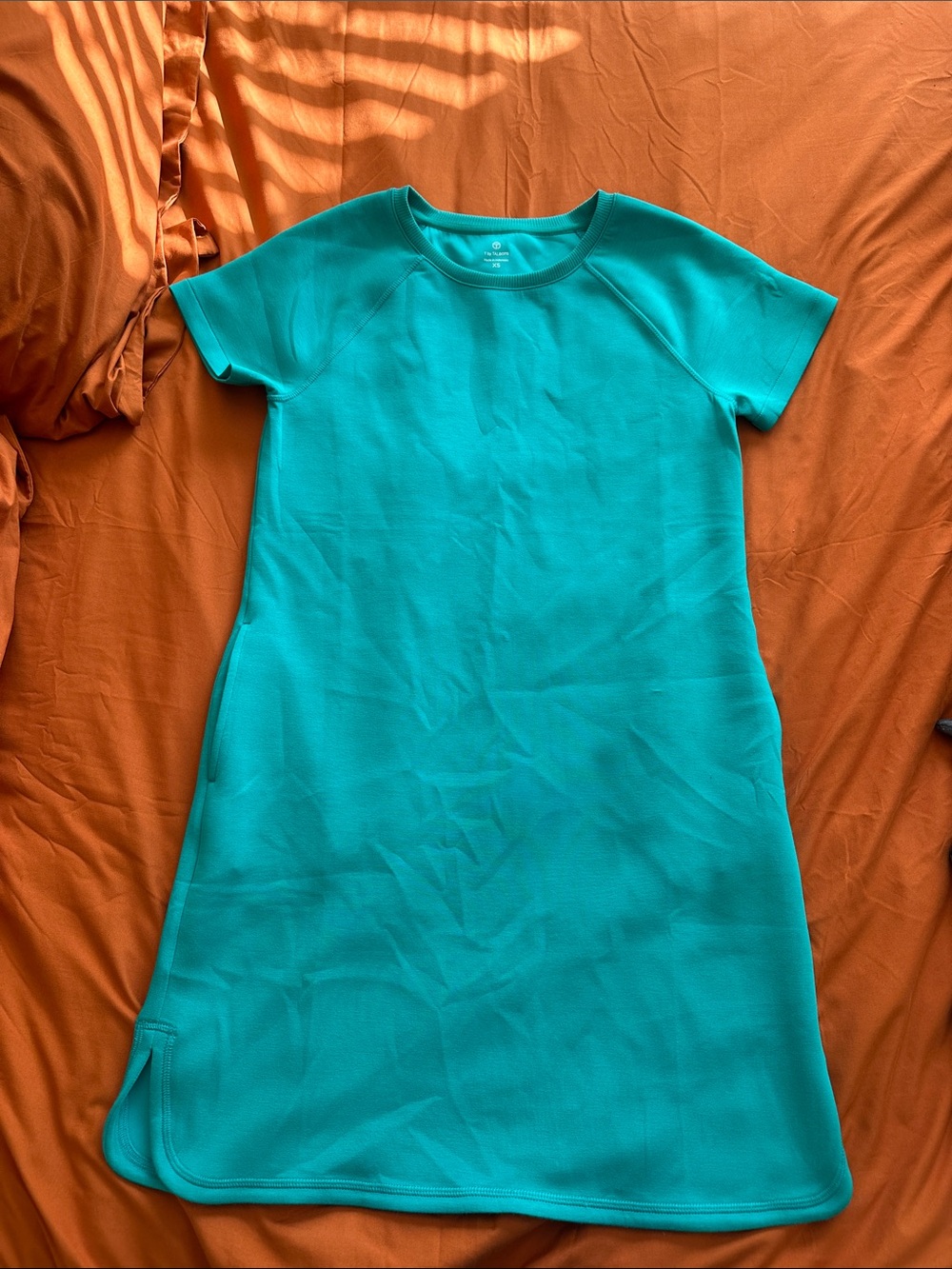 Talbots Teal Short-Sleeve Shift Dress